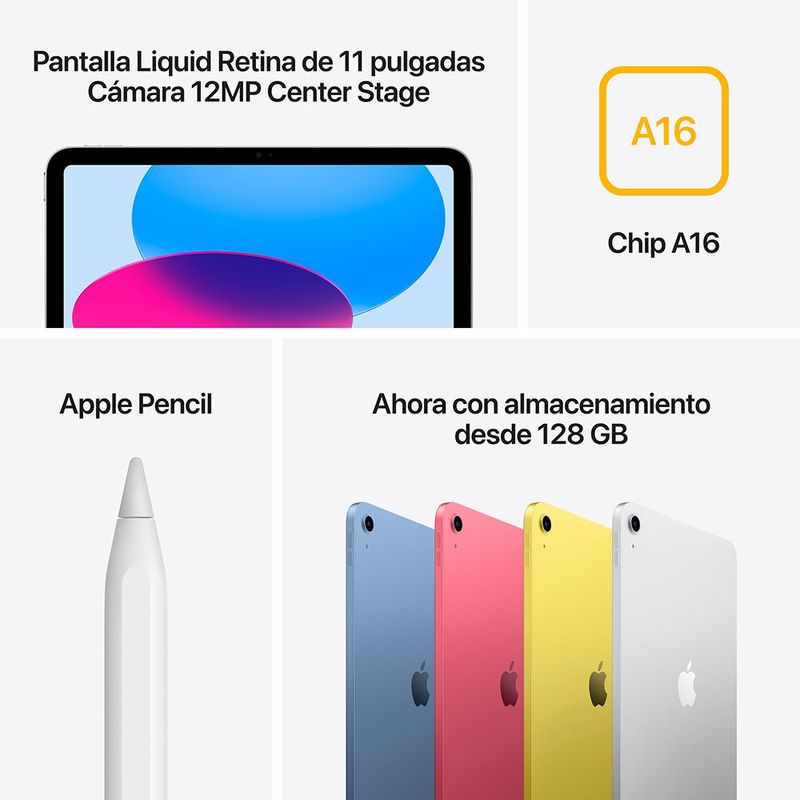 iPad 11 Pulgadas A16 Wi-Fi, 128GB - Amarrillo