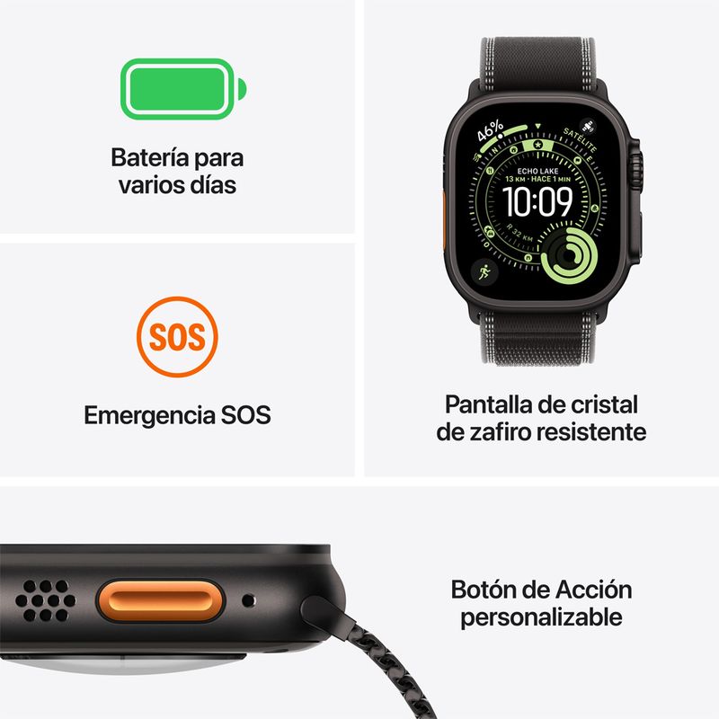 Apple Watch Ultra 3 GPS + Cellular Con Caja De Titanio de 49mm y Correa Ocean - Natural Titanium