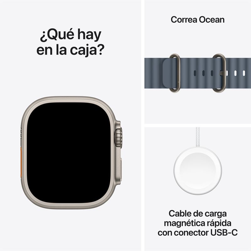 Apple Watch Ultra 3 GPS + Cellular Con Caja De Titanio de 49mm y Correa Ocean - Natural Titanium