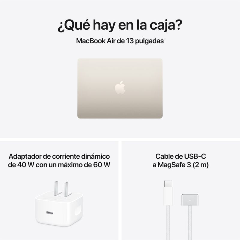 MacBook Air M5 13” 16GB RAM + 512GB (Teclado Ingles) - Starlight (2026)