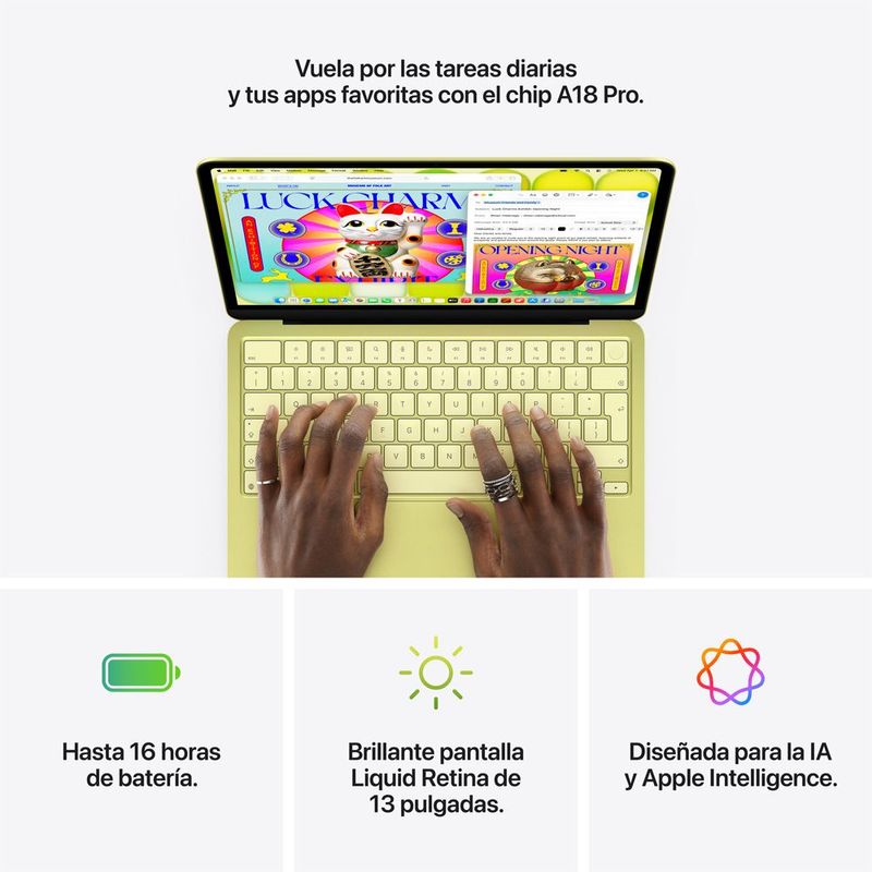 MacBook Neo A18 Pro 13” 8GB RAM + 512GB (Teclado Ingles) - Citrus Yellow (2026)