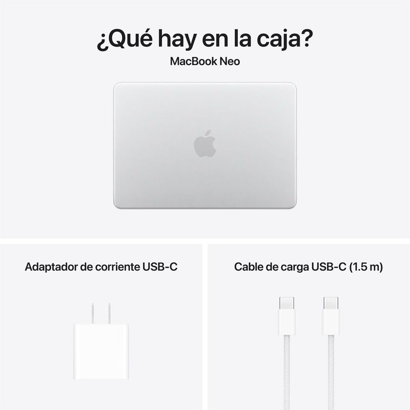 MacBook Neo A18 Pro 13” 8GB RAM + 512GB (Teclado Ingles) - Silver (2026)