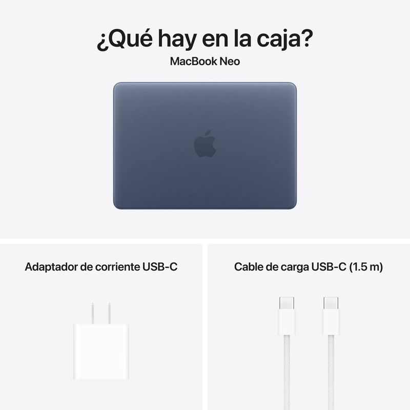 MacBook Neo A18 Pro 13” 8GB RAM + 256GB (Teclado Ingles) - Indigo (2026)